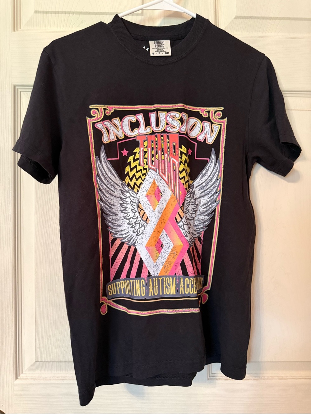 Boys Autism Support “Inclusion Tour” Black Graphic Tee - NWOT - never used